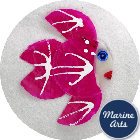 8551PK - Capiz Angel Fish - Pink 65mm - Single Drilled Hole